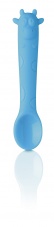 Silicone Baby Spoon Sky Blue Cow Shape Handle CKS Zeal